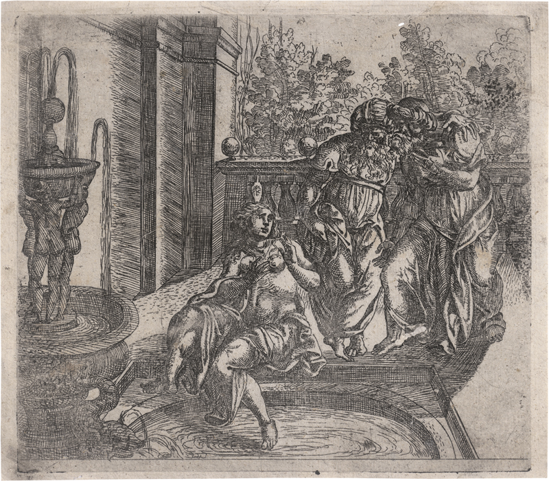 Lot 5073, Auction 126, Deutsch, um 1600. Susanna im Bade