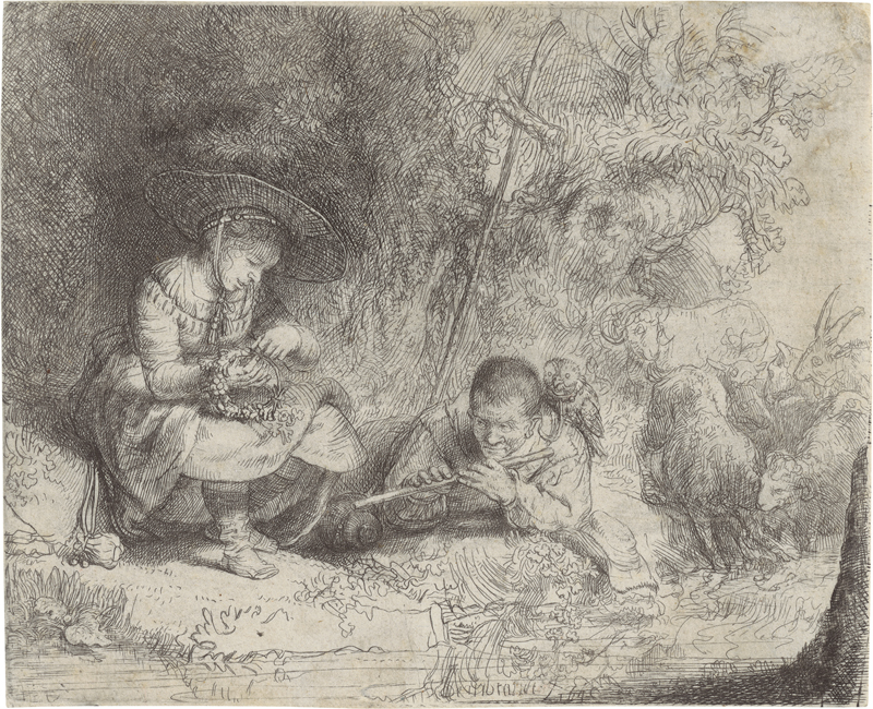 Lot 5202, Auction  126, Rembrandt Harmensz. van Rijn, Der Flötenspieler ("Het Uilespiegeltje"). 
