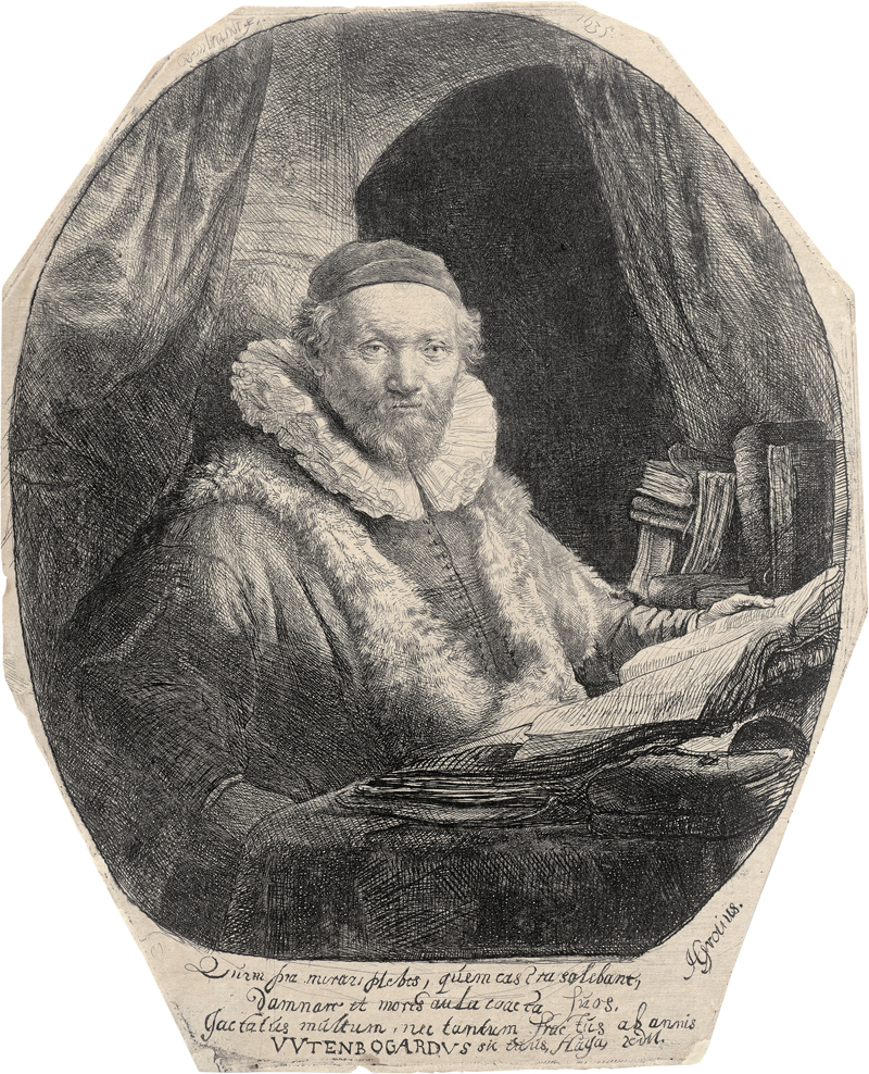 Lot 5205, Auction 126, Rembrandt Harmensz. van Rijn, Bildnis des Jan Uijtenbogaert