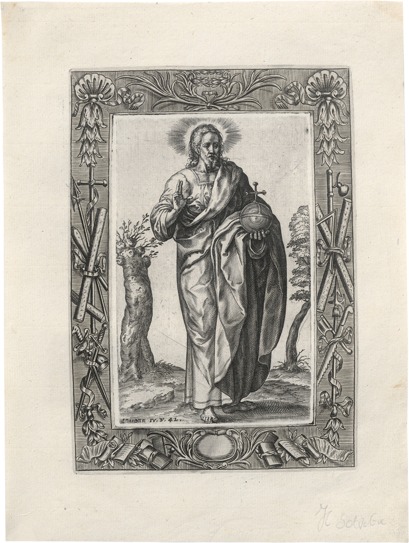 Lot 5259, Auction 126, Wierix, Johannes, Christus und die zwölf Apostel mit dem Hl. Paul