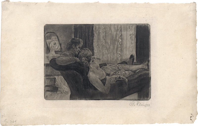 Lot 5449, Auction 126, Klinger, Max, Atelierszene ("Nach der Arbeit", "Siesta")