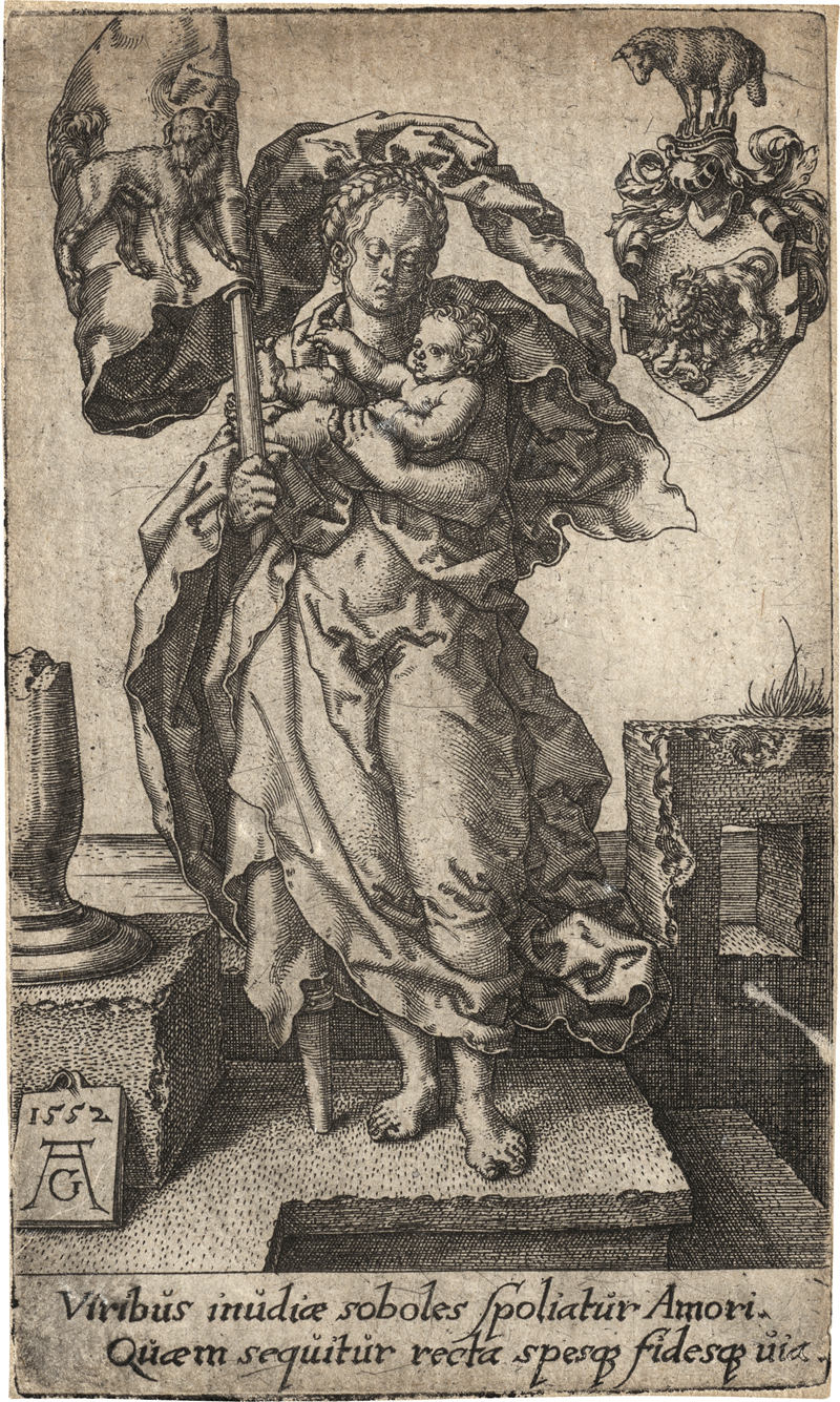 Lot 5482, Auction 126, Aldegrever, Heinrich, Die Allegorie der Barmherzigkeit