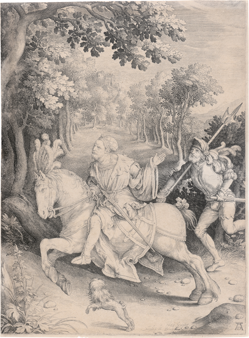 Lot 5514, Auction 126, Bruyn, Nicolaes de, Der Ritter und der Landsknecht