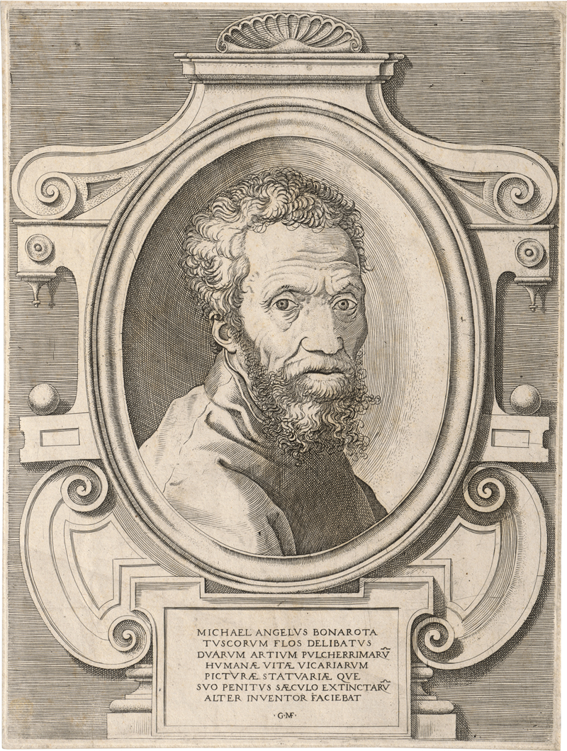 Lot 5556, Auction  126, Ghisi, Giorgio, Portraitbüste des Michelangelo Buonarotti