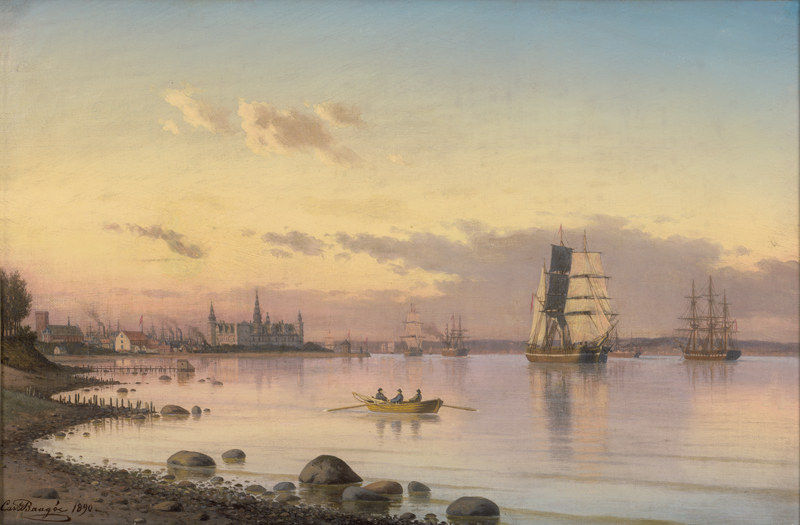 Lot 6110, Auction  126, Baagøe, Carl Emil, Ansicht des Hafens von Helsingør mit Schloss Kronburg