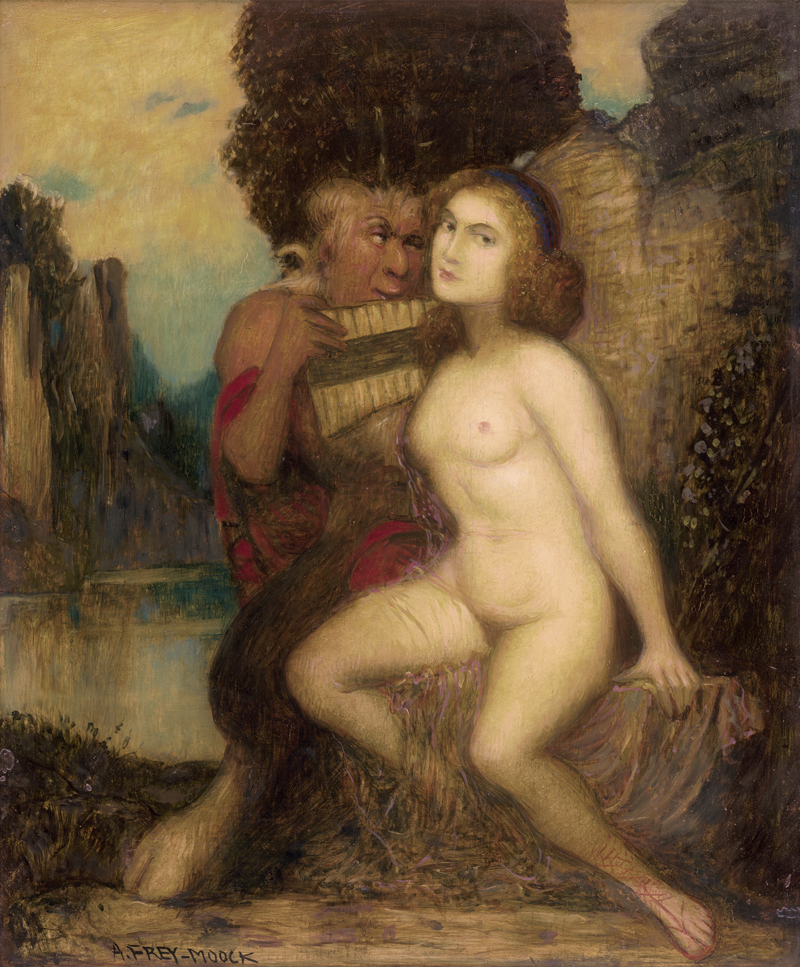 Lot 6188, Auction 126, Frey-Moock, Adolf, "Liebeserwachen" - Pan und Nymphe