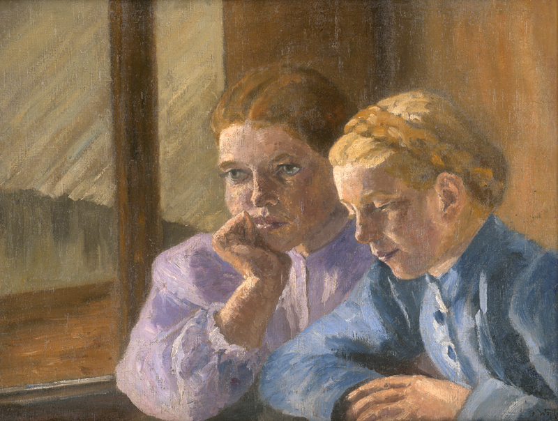 Lot 6214, Auction  126, Wopfner, Joseph, Zwei Mädchen am Fenster