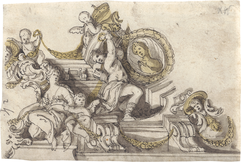 Lot 6556, Auction 126, Gumpp, Johann Anton - zugeschrieben, Entwurf für eine Deckendekoration eines Festsaals