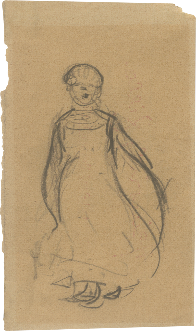 Lot 8315, Auction 126, Zille, Heinrich, Skizze einer stehenden Dame